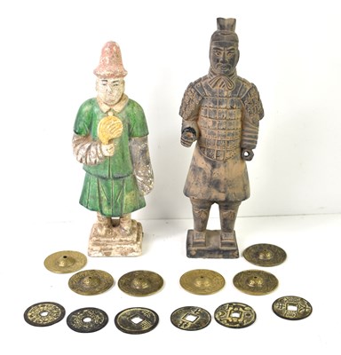 Lot 10 - A Chinese sancai glazed mingqi style figurine...