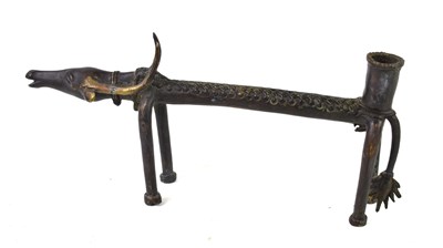 Lot 108 - An Indian Dhokra bronze art piece in the form...