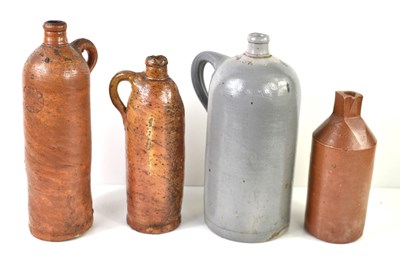 Lot 47 - Two German salt glazed stoneware water bottles,...