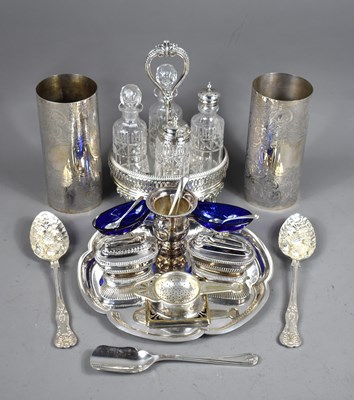Lot 155 - A group of silver plated items to include a...
