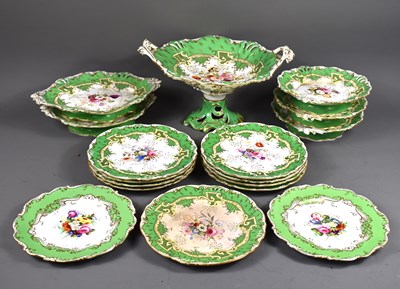 Lot 50 - A Victorian porcelain part desert set,...