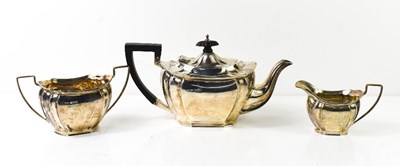 Lot 163 - A silver tea set, comprising tea pot, slop...