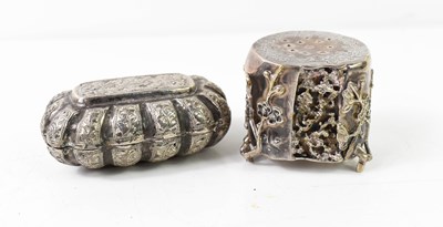 Lot 150 - A Chinese 19th century silver pepper pot,...