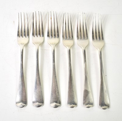 Lot 157 - A group of six silver desert forks, the set of...