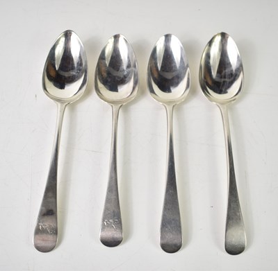 Lot 159 - A group of four Georgian silver tablespoons,...
