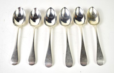 Lot 161 - A group of six silver desert spoons,...