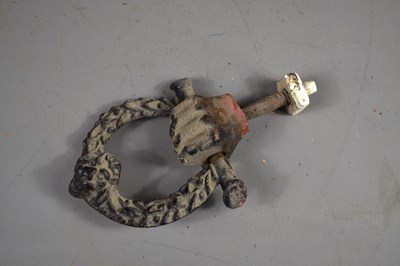 Lot 95 - A Georgian cast iron "Wellington" door knocker,...