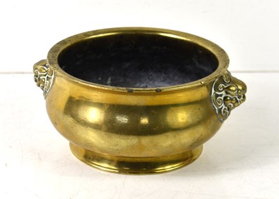 Lot 19 - A Chinese Qing Dynasty bronze censer, with Foo...
