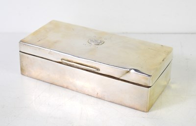 Lot 144 - A silver and cedar lined cigarette box, the...