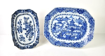 Lot 28 - Two Chinese Qing Dynasty blue and white...