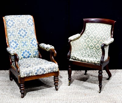 Lot 368 - A William IV mahogany armchair, with enclosed...