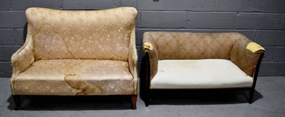 Lot 363 - A 19th century bow-back settee, with downswept...