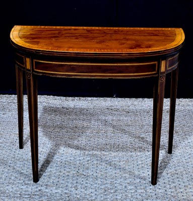 Lot 355 - A 19th century inlaid card table, with folding...