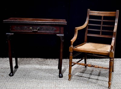 Lot 350 - A 19th century mahogany tea table, with single...