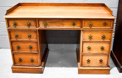 Lot 365 - A 19th century mahogany pedestal desk composed...
