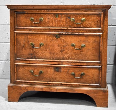 Lot 356 - An 18th century oak chest of drawers, composed...