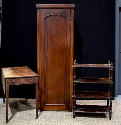 Lot 344 - A Victorian mahogany slim single door wardrobe,...