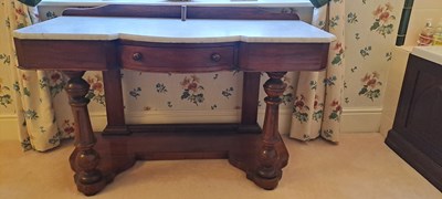 Lot 360 - A Victorian mahogany marble top wash stand,...