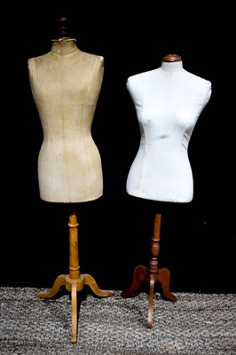Lot 115 - Two vintage dress makers mannequins, both...