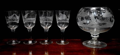 Lot 126 - A set of four early 20th glasses, together...