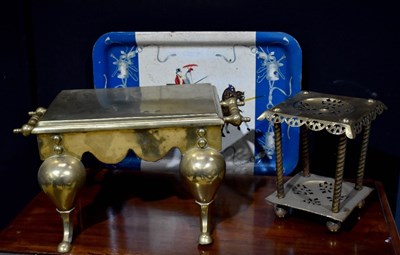 Lot 336 - A Victorian footman, together with a brass...