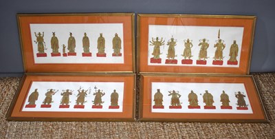 Lot 26 - Four framed and glazed gouache paintings...