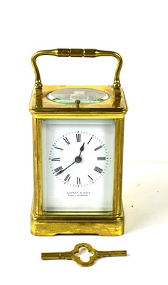 Lot 91 - A 19th century brass cased carriage clock, the...
