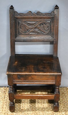Lot 386 - A 17th century oak Lancashire chair with...