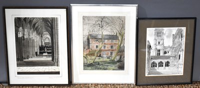 Lot 258 - A watercolour painting of a house and garden...