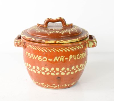 Lot 45 - An antique slipware Portuguese terracotta...
