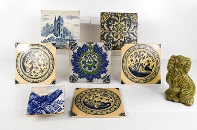 Lot 68 - A group of pottery tiles, to include Delft...