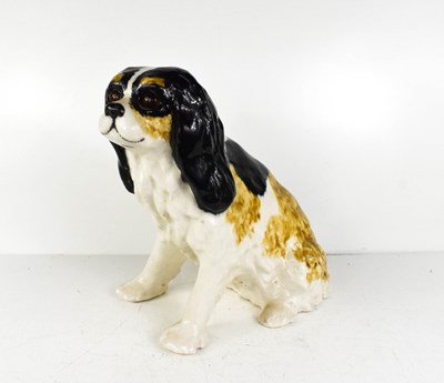 Lot 42 - A Winstanley pottery spaniel, signed to the...
