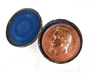 Lot 168 - A 19th century French copper medallion;...
