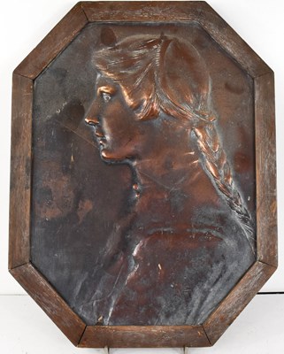 Lot 82 - An Arts & Crafts period copper embossed...