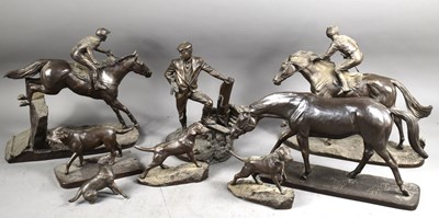 Lot 34 - A group of Heredities bronzed resin sculptures...