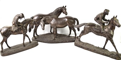 Lot 35 - A group of Heredities bronzed resin sculptures...