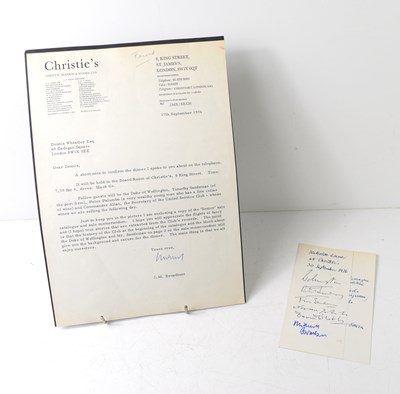 Lot 375 - A Christie's of London handwritten letter to...