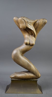 Lot 36 - An Aphrodite hand carved suar wood sculpture...