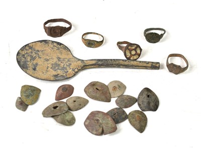 Lot 10 - Antiquities: A group of Roman and later rings,...