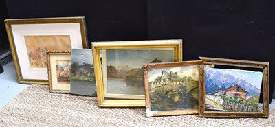 Lot 436 - A group of European landscape and rural scenes...