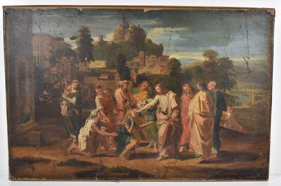 Lot 363 - A 19th century oil on canvas depicting Jesus...