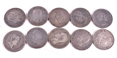 Lot 302 - A group of silver coins to include three...