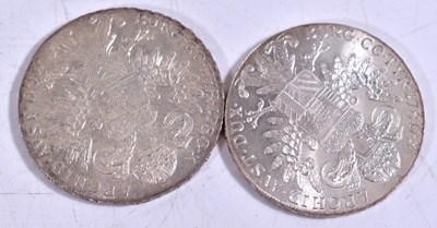 Lot 233 - Two Austrian Maria Theresa silver Thaler coins,...