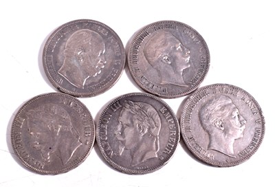 Lot 259 - Three German silver five mark coins, dated...