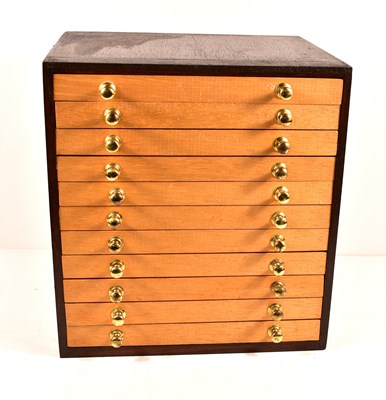 Lot 247 - A pine eleven drawer collectors cabinet,...