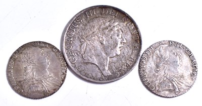 Lot 215 - A George III 3 shilling bank token dated 1815...