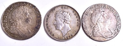 Lot 235 - Two George I silver shillings dated 1723 and...