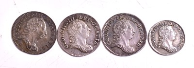 Lot 243 - Three George III silver Maundy threepences...