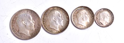 Lot 218 - An Edward VII silver Maundy four coin set,...