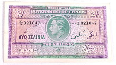 Lot 296 - A rare Government of Cyprus 2 shillings...